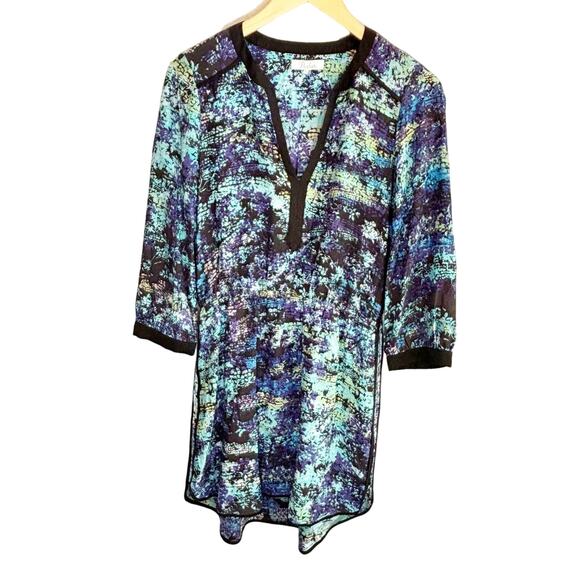 Parker Multi-Color Printed Silk Mini Dress - size Small - Picture 1 of 6